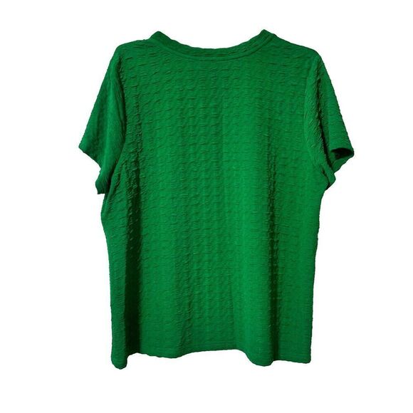 NYC New York Company  T Shirt Green Short Sleeve Round Neck Plus 3X Stretch - Picture 2 of 8